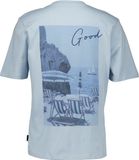 The GoodPeople T-shirt Lichtblauw Katoen Korte mouw Ronde hals Printopdruk Casual XL