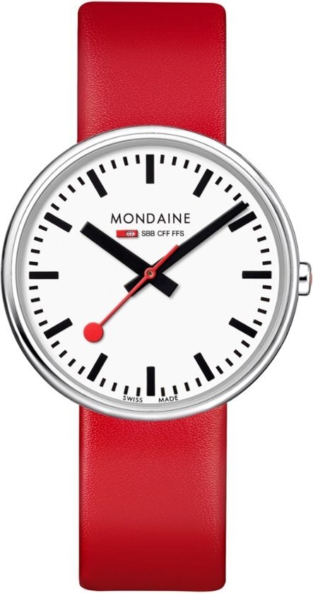 Mondaine MSX.3511B.LC horloge dames en heren - rood - edelstaal