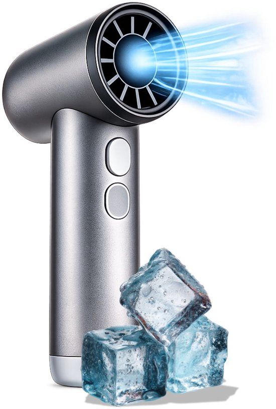 Lifetime Air Hoge Snelheidsventilator - Draagbare Handventilator met 4 Snelheden - Mini Ventilator USB-C Oplaadbaar - Krachtige Luchtstroom voor Onderweg - 13 x 4 x 7 cm - Grijs
