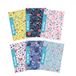 BM BeMore Flor Maxi-notitieboeken, A4, Q-lineatuur, 5 mm geruit, met rand voor basis-, middelbare en middelbare scholen, 10 stuks, met bloemenpatroon en glitter, 96 pagina's, 100 g papier