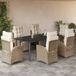 Maison Exclusive - Ensemble de jardin, 7 pièces, avec coussins, beige, en polyrotin
