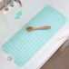 TreeBud Badmatten voor douchebad, antislip badmat 95 x 40 cm, extra lange douchemat, badmat voor badkamer met machinewasbaar, BPA-vrij voor kinderen (helder aqua)