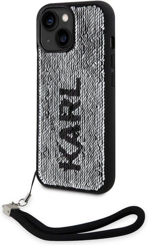 Karl Lagerfeld Reversible Sequins Back Case for Apple iPhone 14 - Black