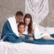 AmeliaHome Deken 130x180 cm delicate stiksels Sherpa lamsvel look woondeken Shleepy Indigo