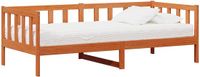 vidaXL Dagbed met hoofdeinde Wax Bruin en Wit 90 x 200 cm