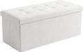 SCENA LIVING - Pouf rectangulaire avec rangement, pliable, 110 x 38 x 38 cm - beige