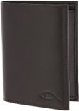 oxmox Leren portemonnee Leather RFID Protect Kombibörse Freedom Fish Embossed Brown donkerbruin