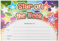 SuperStickers 'Star of the Week' Rainbow Sparkling Certificaten, A5-certificaten, 20 stuks