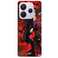 Xiaomi Redmi Note 14 5G Demon Slayer Kimetsu no Yaiba Itachi Uchiha voorkant rouge Maniacase