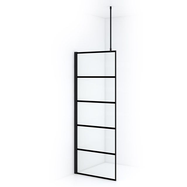 Maxaro Inloopdouche Diamond 80cm 8mm Helder Veiligheidsglas Zwart