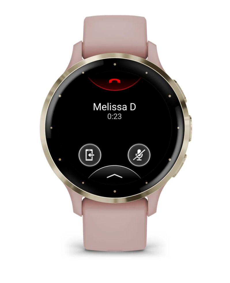 Garmin Venu 3S Smartwatch - 1.2" AMOLED Display - Gold/Rose - Pink Band