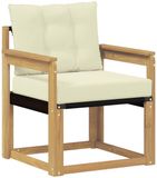 vidaXL Buitensofa Massief Acaciahout en Textilene Wit