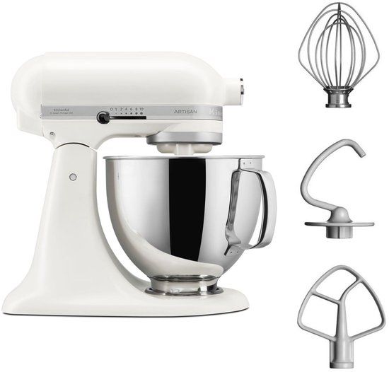 KitchenAid Artisan 5KSM125EPL Keukenmachine - 4,8L - Porselein wit