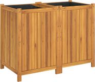 vidaXL Plantenbak met voering 100x50x75 cm massief acaciahout