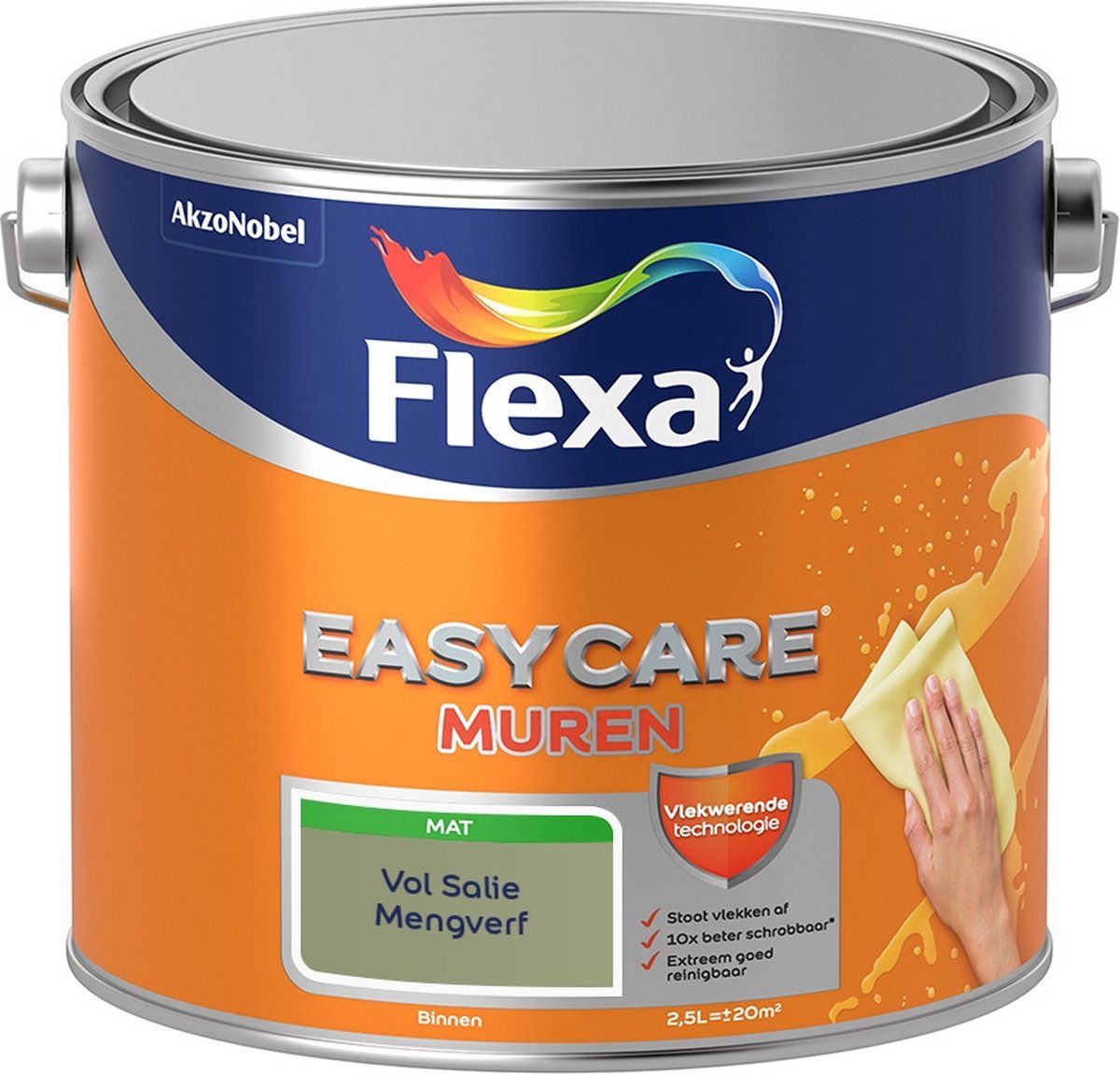 FLEXA Easycare Muurverf - Mat - Vol Salie - 2,5 liter