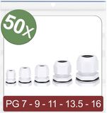 Quadrios 24CA414 Wartel PG7, PG9, PG11, PG13.5, PG16 Polyamide Wit 50 stuk(s)