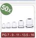 Quadrios 24CA414 Wartel PG7, PG9, PG11, PG13.5, PG16 Polyamide Wit 50 stuk(s)