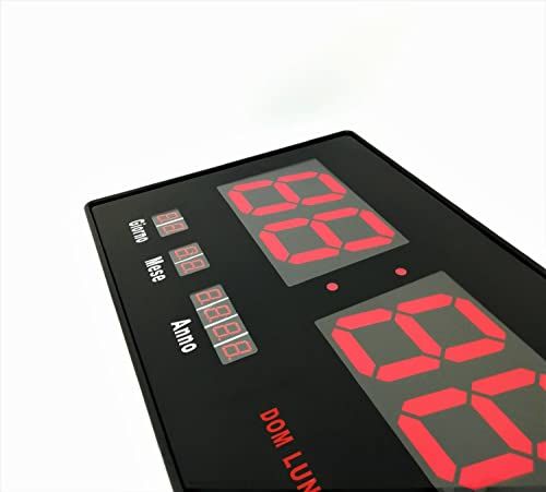 Digitale LED-wandklok met datum en temperatuur - Dun - 0793596750724