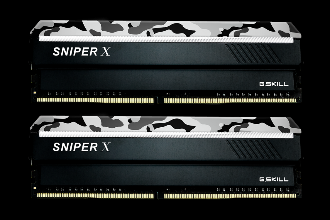G.Skill Sniper X - DDR4 - 16GB (2x8GB) - 3200MHz - DIMM 288-pins - Zwart/Wit/Grijs