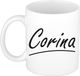 Bellatio Decorations Corina Naam koffiemok - beker - met sierlijke letters - wit