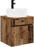 vidaXL Wandgemonteerde wastafelmeubel Oud hout 49 x 44,5 x 65 cm