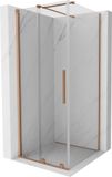 Mexen Velar cabine de douche porte coulissante 100 x 100 cm, transparent, cuivre brossé