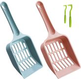 Ibenzoa® Functionele Kattenbakschep Set van Twee Stuks Roze