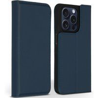 Accezz Hoesje - Geschikt voor Apple iPhone 15 Pro - Premium Leather Slim Bookcase - Donkerblauw