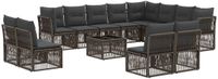 vidaXL Tuinbank - Set - 12 zitplekken - Grijs - Polyrattan