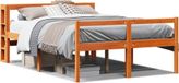 Maison Exclusive - Cadre de lit avec tête de lit en finition cire marron foncé, 120 x 200 cm, pin massif