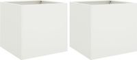 vidaXL Plantenbakken - 2 stuks - 42x40x39 cm - Staal - Wit