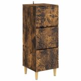 vidaXL Ladekast Gerookt eiken 33 x 34,5 x 90 cm Bewerkt hout