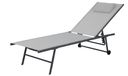 FORNOR 16255 Stoel 5 posities lichtgrijs 185 x 55 cm Zwart