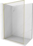 Mexen Kioto-F L paroi de douche Walk-in avec cadre 50 x 202 cm, transparent 8 mm, or brossé