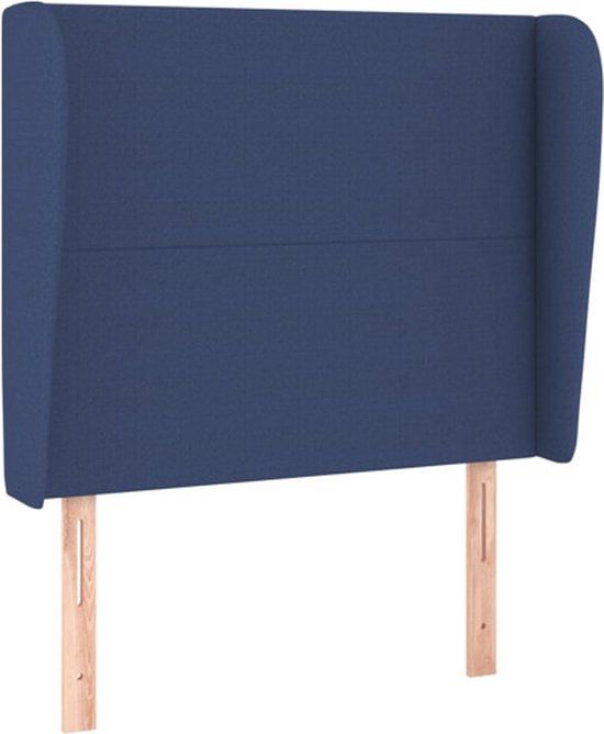 vidaXL Hoofdbord Stof Blauw 103x23x118/128 cm