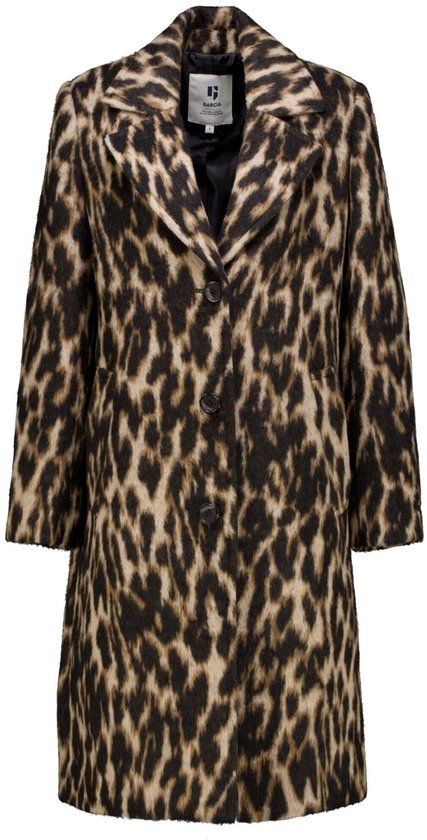 Garcia Bruine Mantel Met Dierenprint Gj500917 9061 Leopard Dames Maat - M