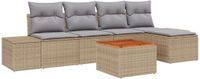 vidaXL Banc de jardin - Ensemble - 4 places - Beige et gris clair - Polyrattan