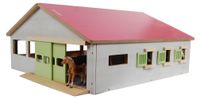 OEM Écurie avec 3 boxes et manège, dimensions 62x56x26 cm, en bois
