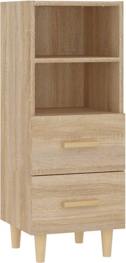 vidaXL Dressoir Sonoma Eiken 34,5x34x90 cm Hout