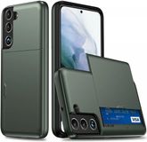 Selected by GSMpunt.nl Samsung Galaxy S24 Hoesje met Slider Kaarthouder Back Cover Groen