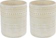 Countryfield Luxe theelichthouder - 2 stuks - Aurora - glas - creme wit/goud