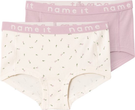 NAME IT NKFHIPSTER 2P BUTTERCREAM FLORAL NOOS Meisjes Slip - Maat 116