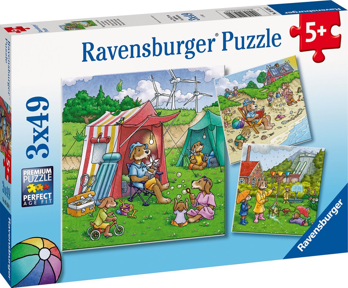 Ravensburger puzzel Duurzame energie - Drie puzzels - 49 stukjes - kinderpuzzel