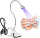 AISEELY Lampe à ongles LED avec clip et interrupteur, lampe USB 3W, argent