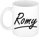 Romy Naam mok - beker - met sierlijke letters - wit