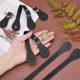 Sangle d'éperon noire sans marque pour hommes et femmes - Sangle de botte western réglable - 6 pièces - Sangles en cuir PU