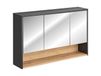 Kosmos meuble de salle de bain avec miroir, 120 cm, gris, chêne, finition artisan