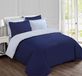TRANKIELO® - Housse de couette double face 260 x 240 cm – 100% coton – bleu marine/gris – incluant 2 taies d'oreiller