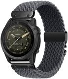 By Qubix Qubix - Geschikt voor Garmin bandje - 26mm Quickfit - Braided nylon band met parachute sluiting - Grijs - Geschikt voor Garmin Quatix 8 - 51mm
