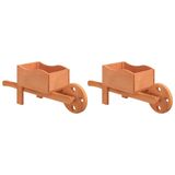 VidaXL Plantenbakken kruiwagen 2 st 47x15x19 cm massief vurenhout